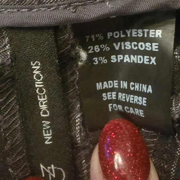 New Directions Women’s Dress Pants Gray Pin Stripe Size 14 Inseam 33" - Picture 5 of 7